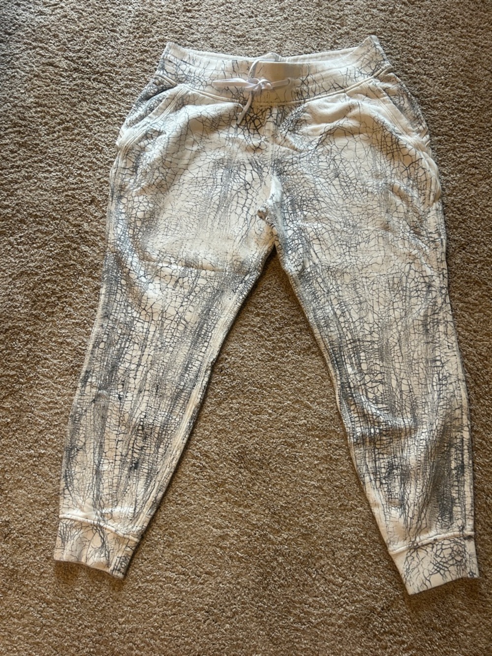 lululemon athletica Cream & Gray Warm Down Lounge Pants